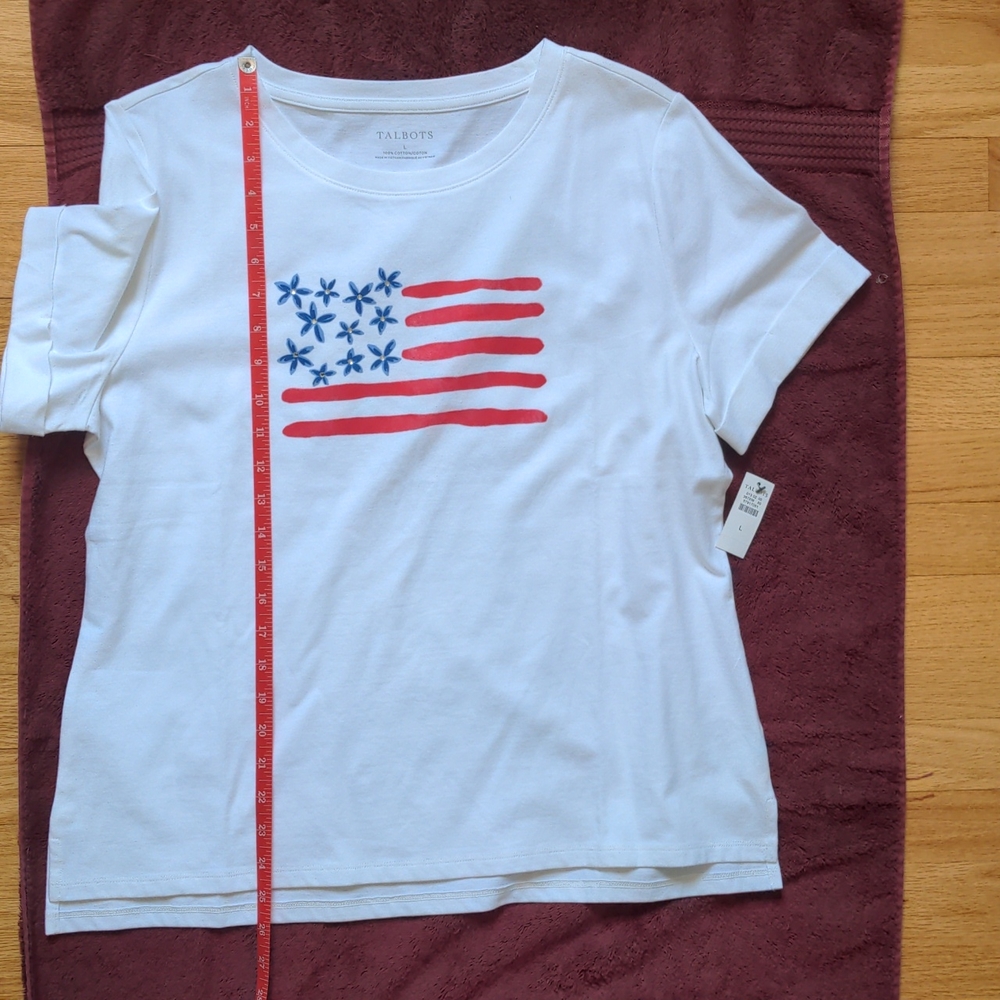 Talbots high-low tee with charming flag graphic - NWT - Picture 6 of 7